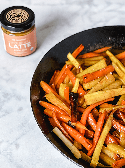 Roasted Fall Vegetables with Ghee & Turmeric Golden Milk