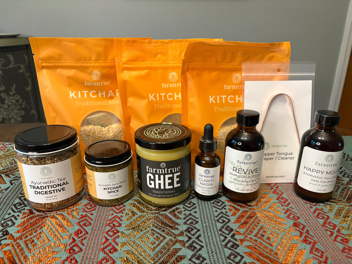 3-Day Reset Complete Bundle - Revive: Traditional: Kitchari, Ghee, Tea, Spice Blend, Scraper & Revive Oil Farmtrue | Berkshires
