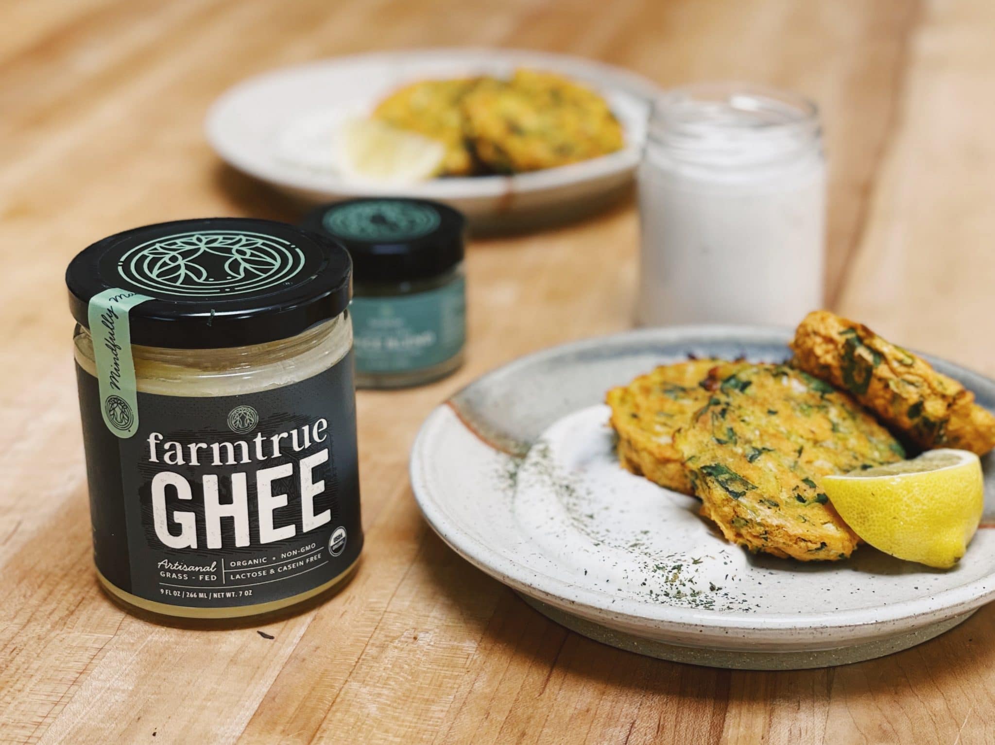 Baked Zucchini-Lentil Cakes with Cooling Herb Yogurt