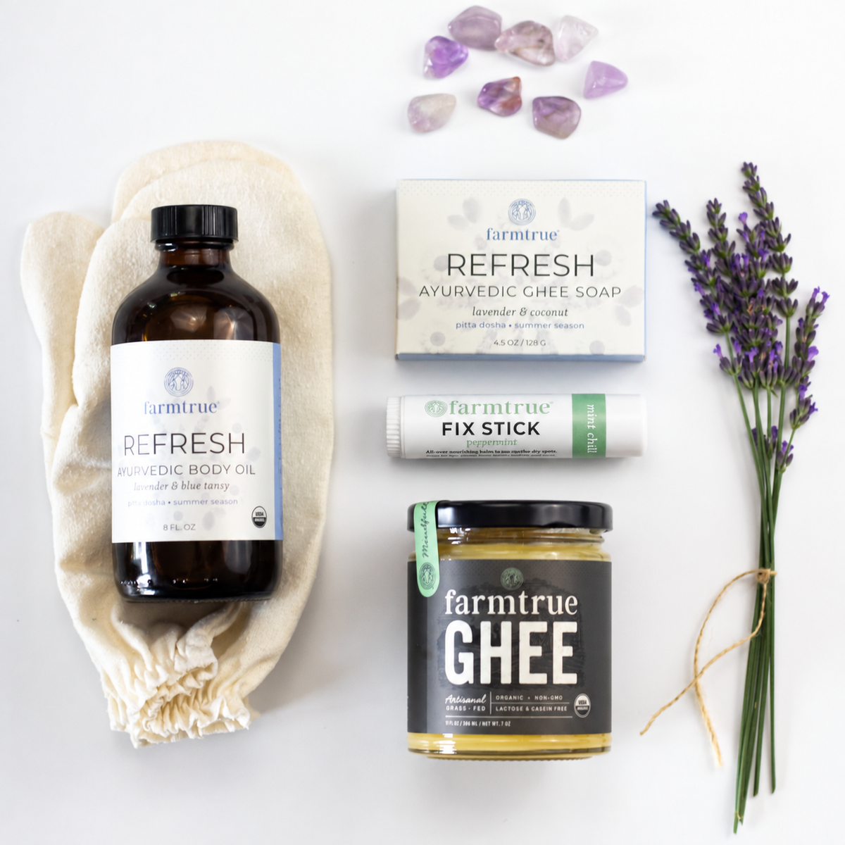 Seasonal Nourish Bundle | Body Oil, Ghee Body Soap, Traditional Ghee and Fix Stick