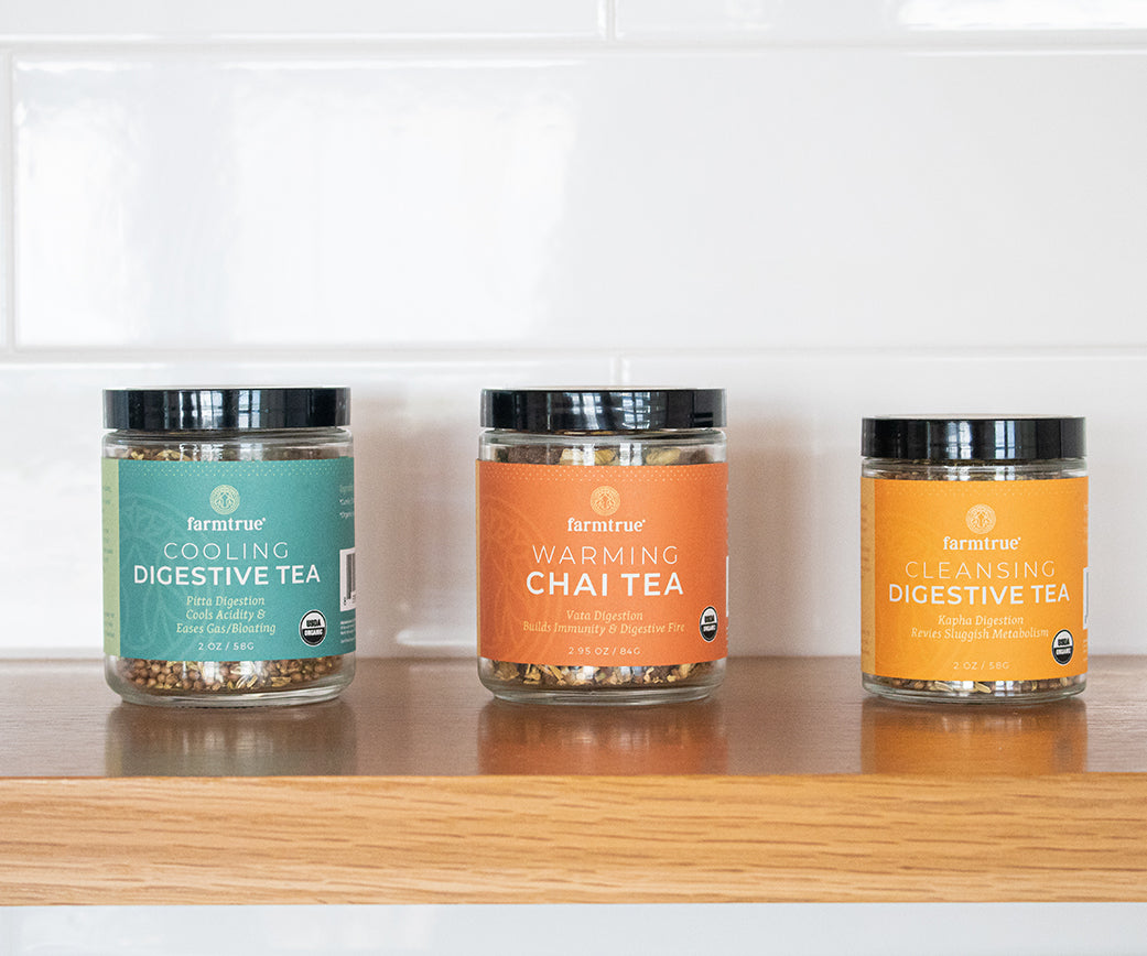 Ayurvedic Tea Trio: Cooling Digestive, Herbal Chai and Traditional Digestive Teas