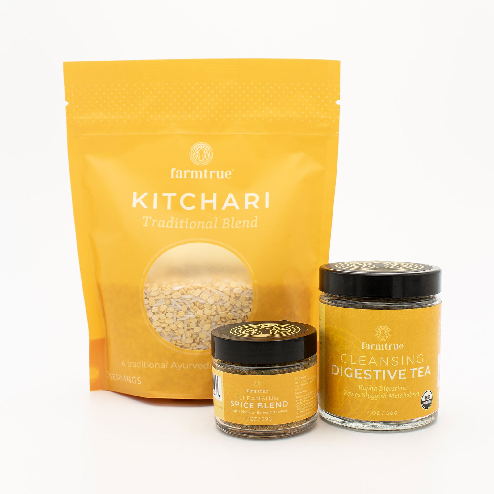 5-Day Reset Complete Bundle - Ground: Traditional Kitchari, Ghee, Tea, Spice Blend, Scraper & Ground Oil